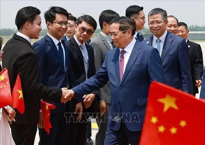 Prime Minister Pham Minh Chinh arrives in Tianjin for WEF meeting, working visit to China
