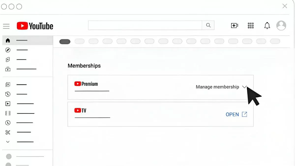 Chọn mục “Quản lý gói thành viên” (Manage membership).