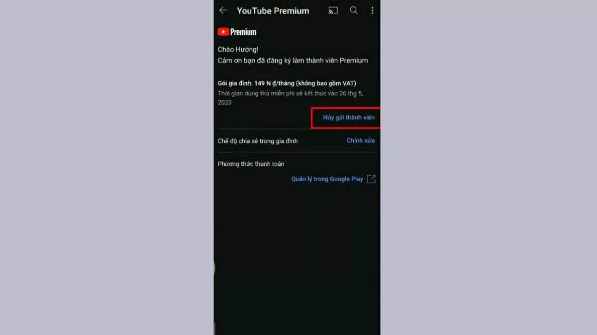 Cách hủy YouTube Premium đơn giản và nhanh chóng