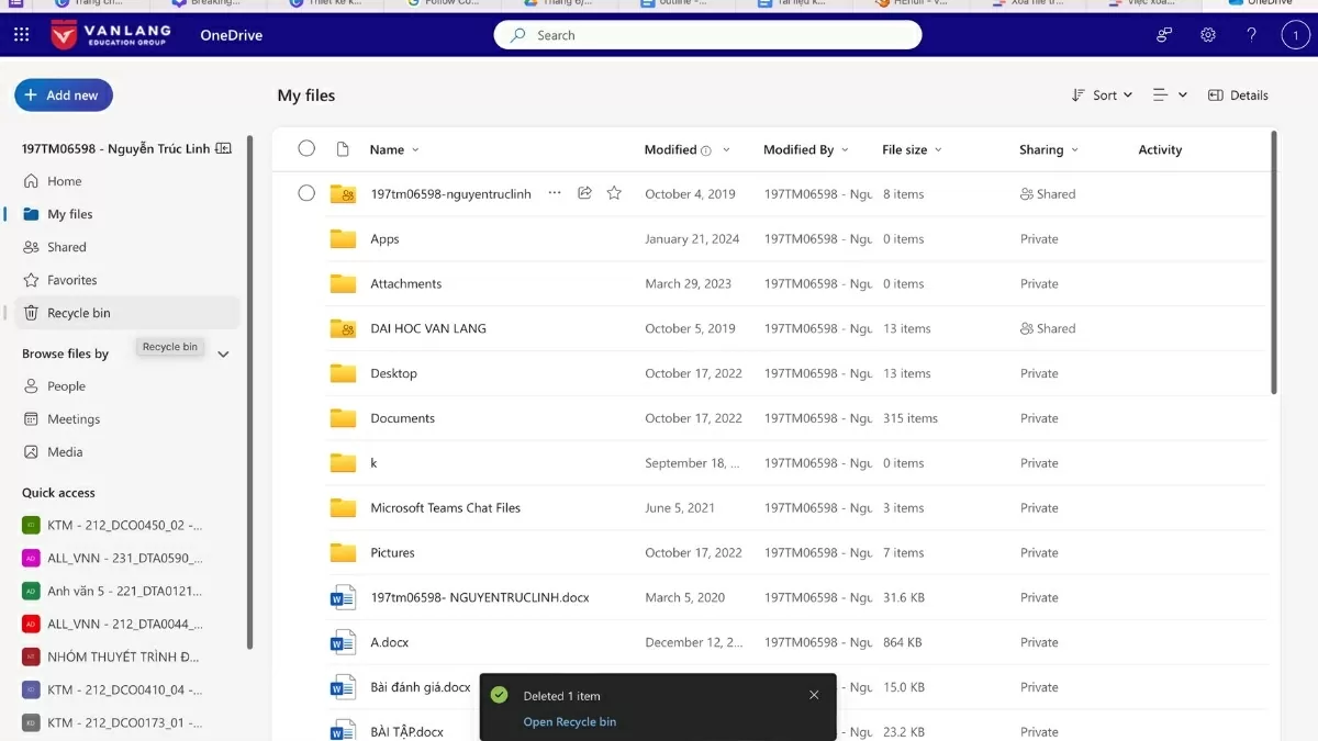 Mở ứng dụng OneDrive.