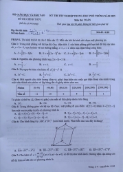 Kỳ thi tốt nghiệp THPT 2025: Đề thi môn Toán chính thức
