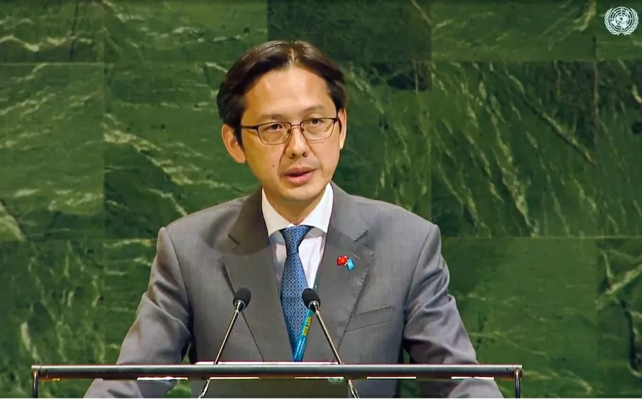 Đại sứ Việt Nam tại Liên hợp quốc Đỗ Hùng Việt phát biểu tại Phiên họp của Đại hội đồng Liên hợp quốc.