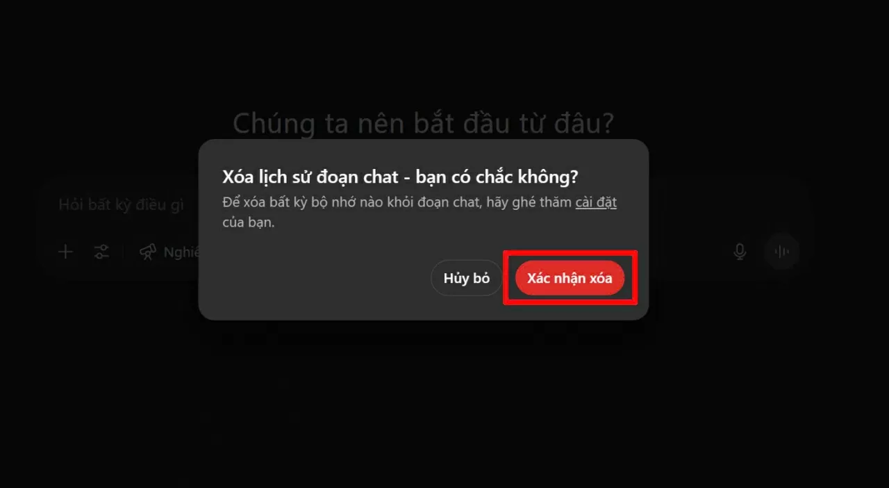 Chọn Xác nhận là xong.