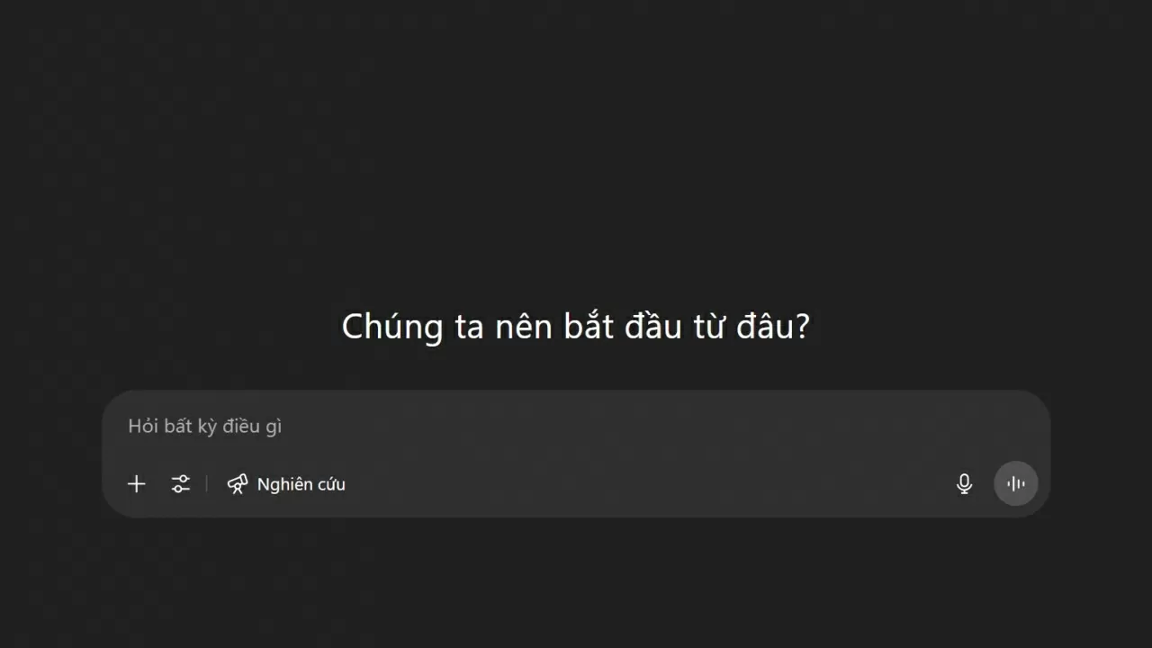 Bắt đầu lệnh mới.