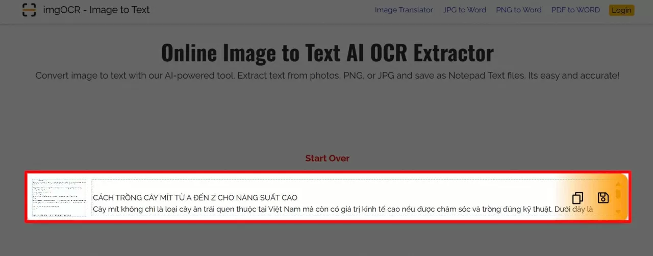 Nhấn vào biểu tượng Copy.