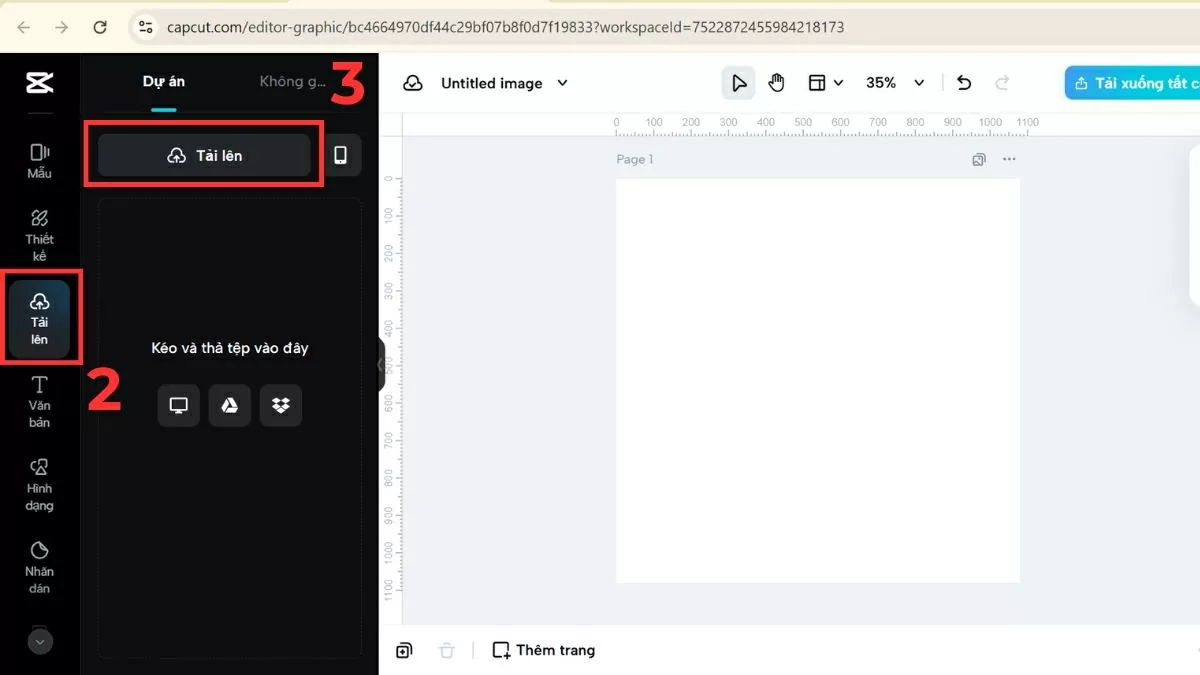 Nhấn vào nút “Import” để tải video hoặc hình ảnh. Nhấn vào nút “Import” để tải video hoặc hình ảnh.