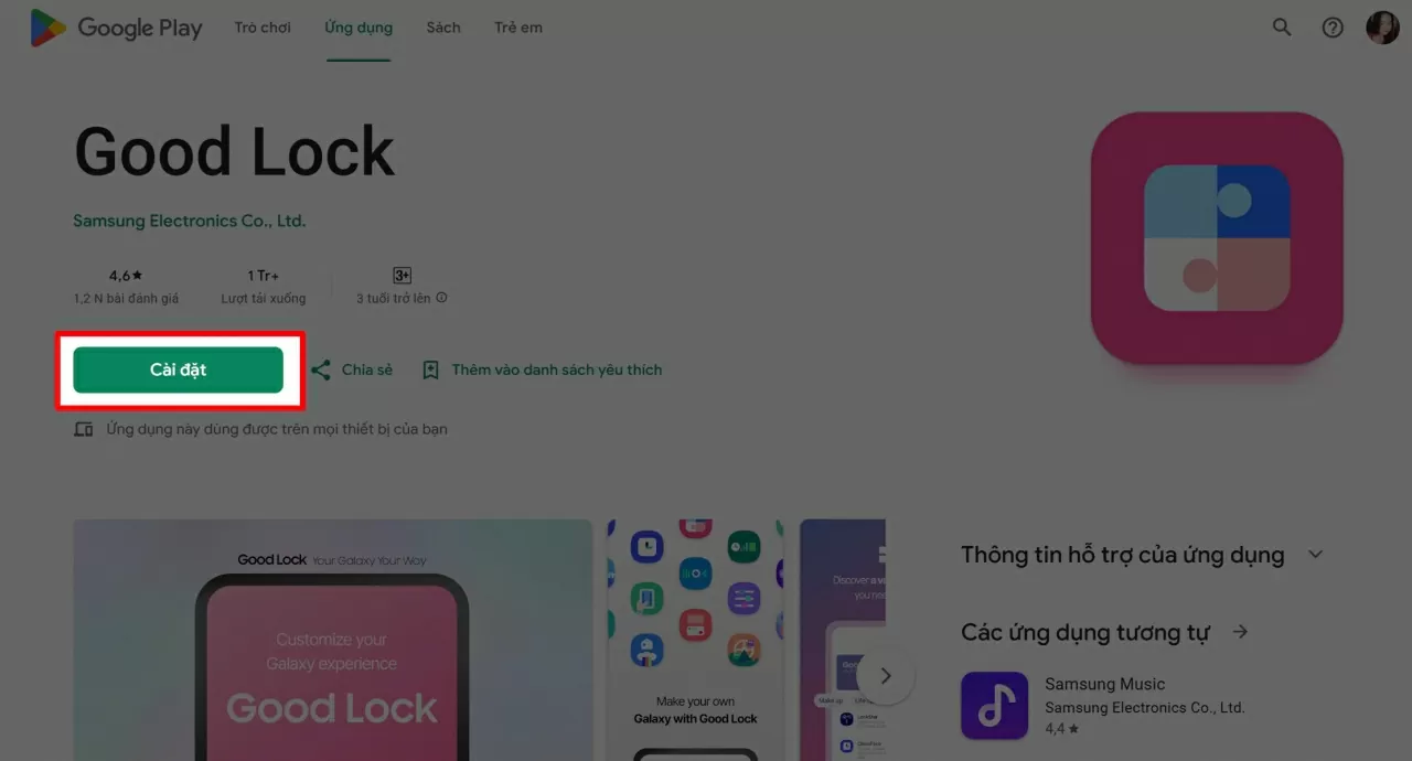 Tải ứng dụng Good Lock từ Galaxy Store.