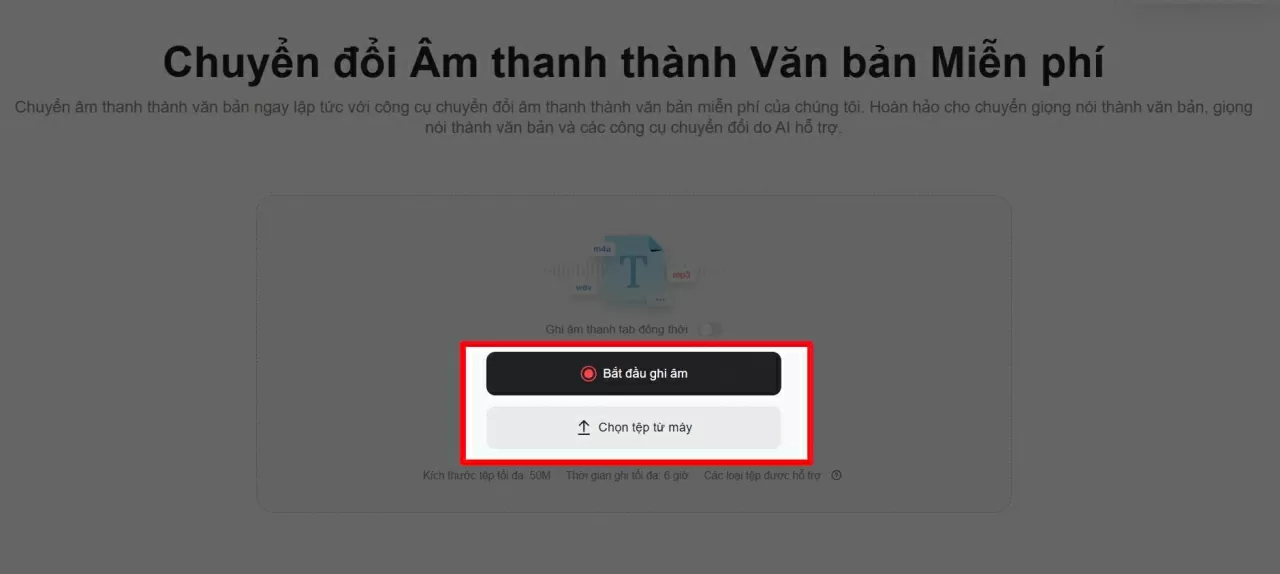 Tại giao diện chính, nhấn chọn Tải tệp lên.