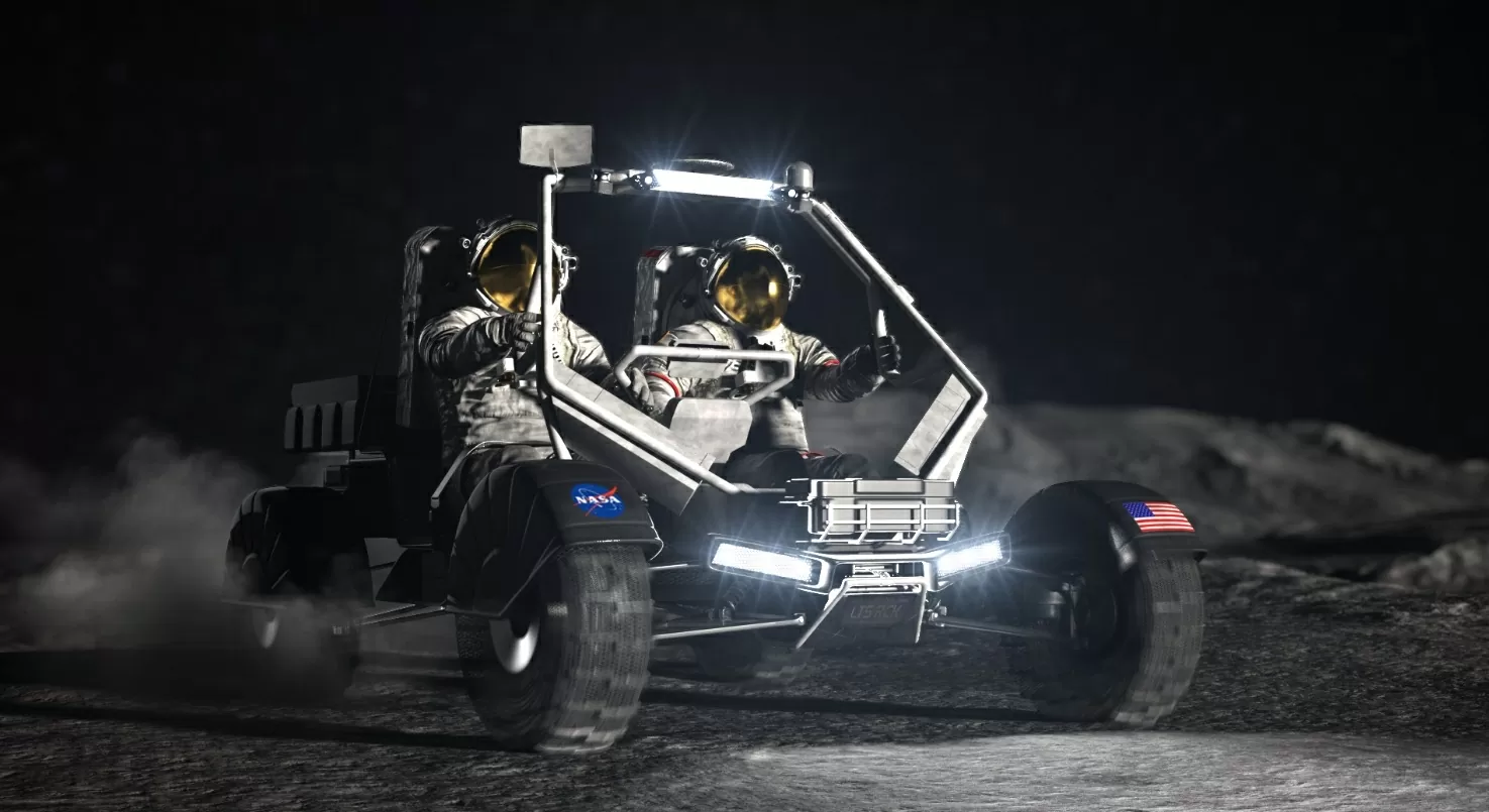 Bản thiết kế ý tưởng của nghệ sĩ về Xe địa hình Mặt Trăng của NASA. Ảnh: NASA