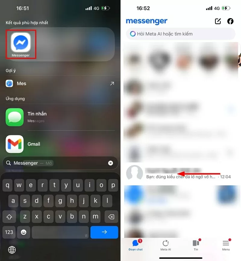 Mở ứng dụng Messenger trên điện thoại. Mở ứng dụng Messenger trên điện thoại.