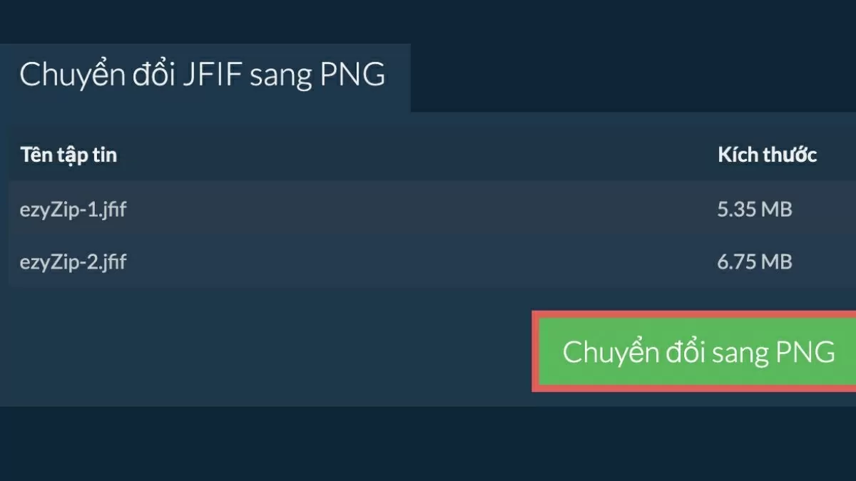 Dùng công cụ chuyển đổi trực tuyến.