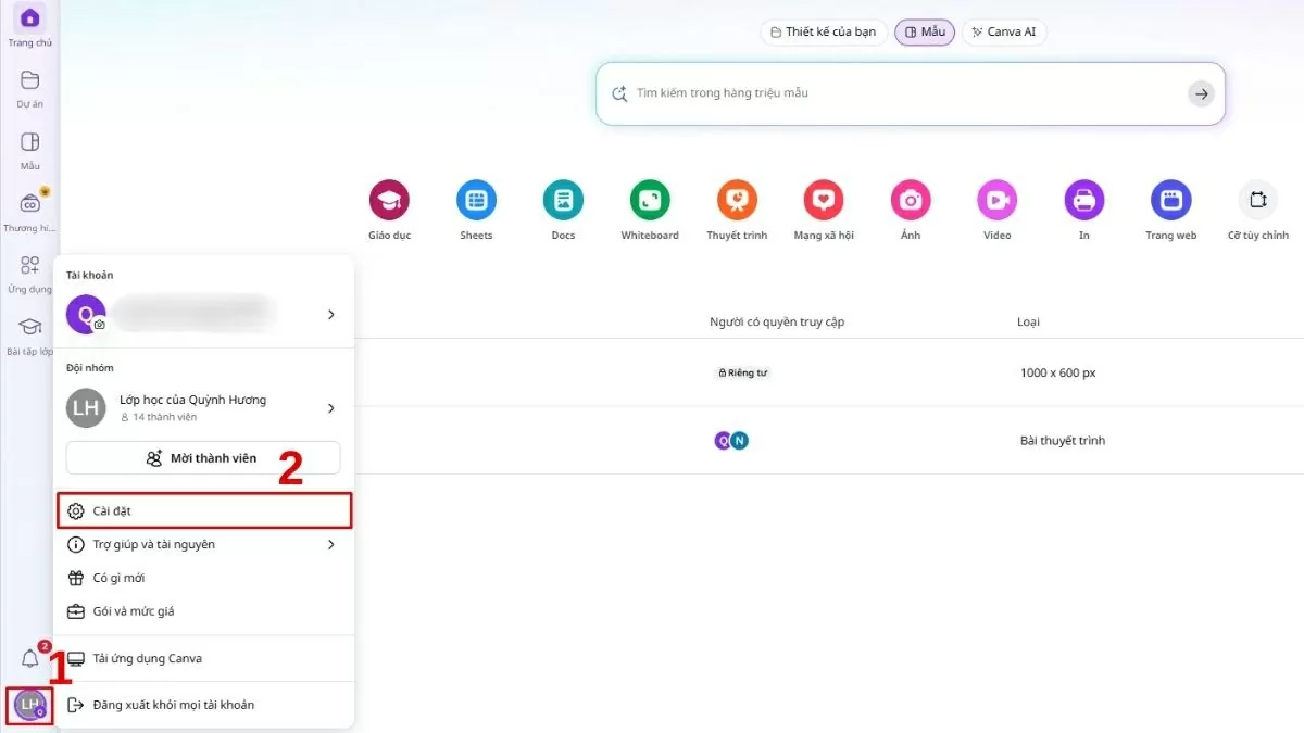 Đăng nhập vào tài khoản Canva mà bạn muốn hủy.