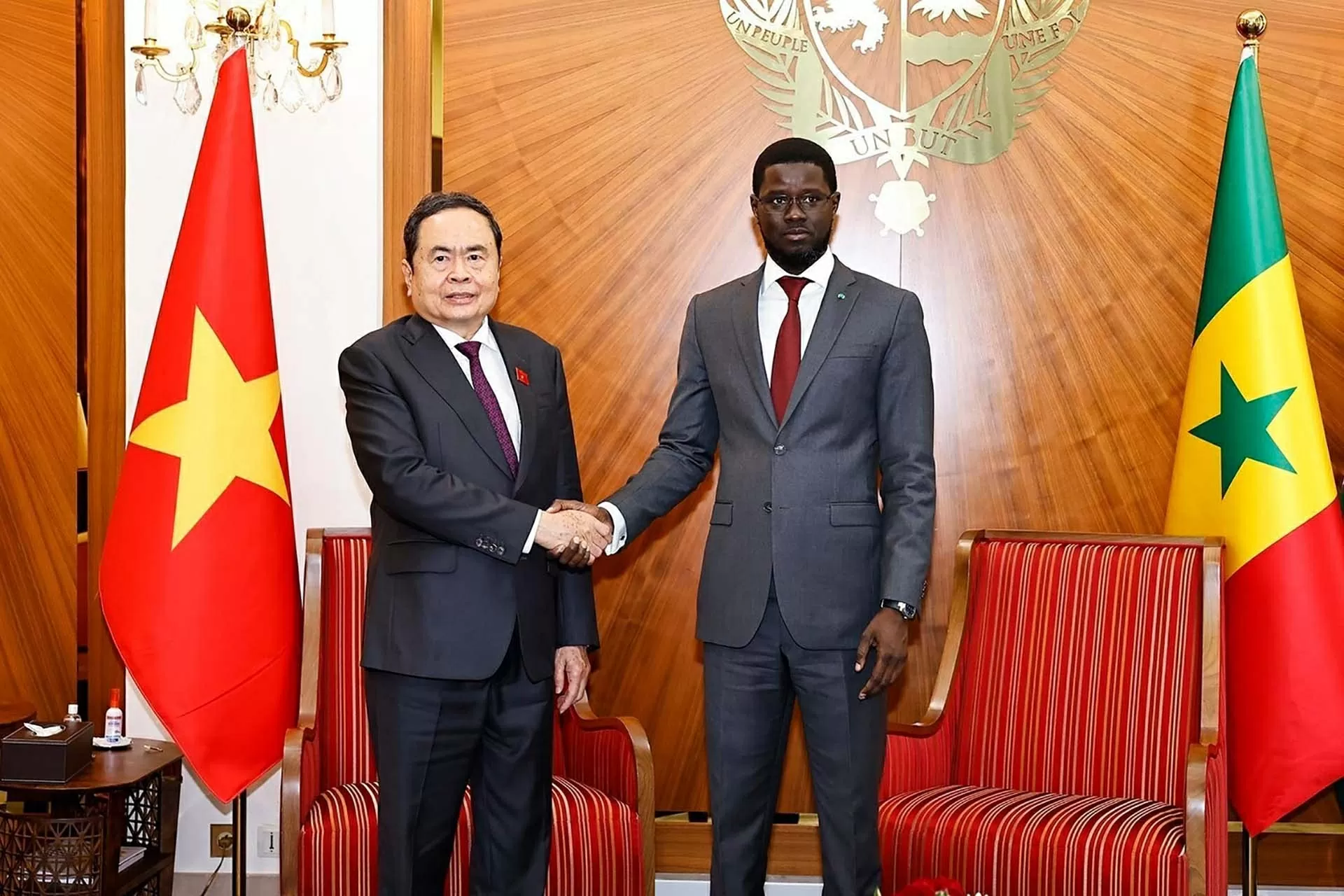 Chủ tịch Quốc hội Trần Thanh Mẫn hội kiến Tổng thống Senegal Bassirou Diomaye Faye Chủ tịch Quốc hội Trần Thanh Mẫn hội kiến Tổng thống Senegal Bassirou Diomaye Faye