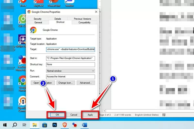 Sau đó, nhấn Apply và OK để lưu thay đổi. Sau đó, nhấn Apply và OK để lưu thay đổi.
