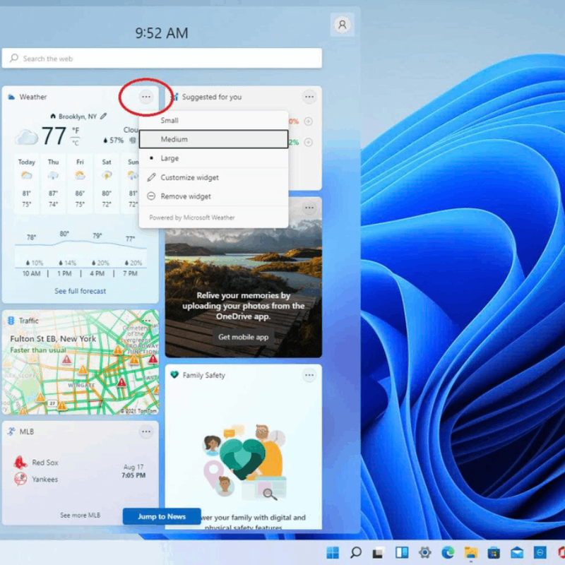 Tùy chỉnh giao diện widget. Vào phần Customize 