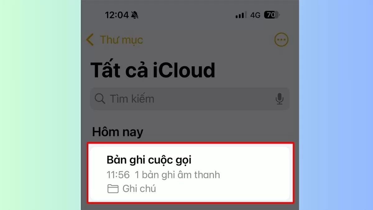 Chọn bản ghi âm vừa lưu.