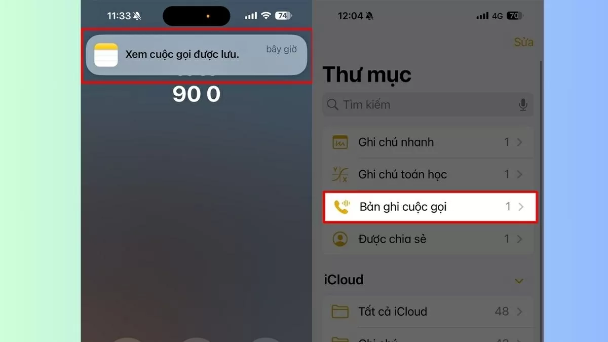 Chọn mục Xem cuộc gọi đã lưu.