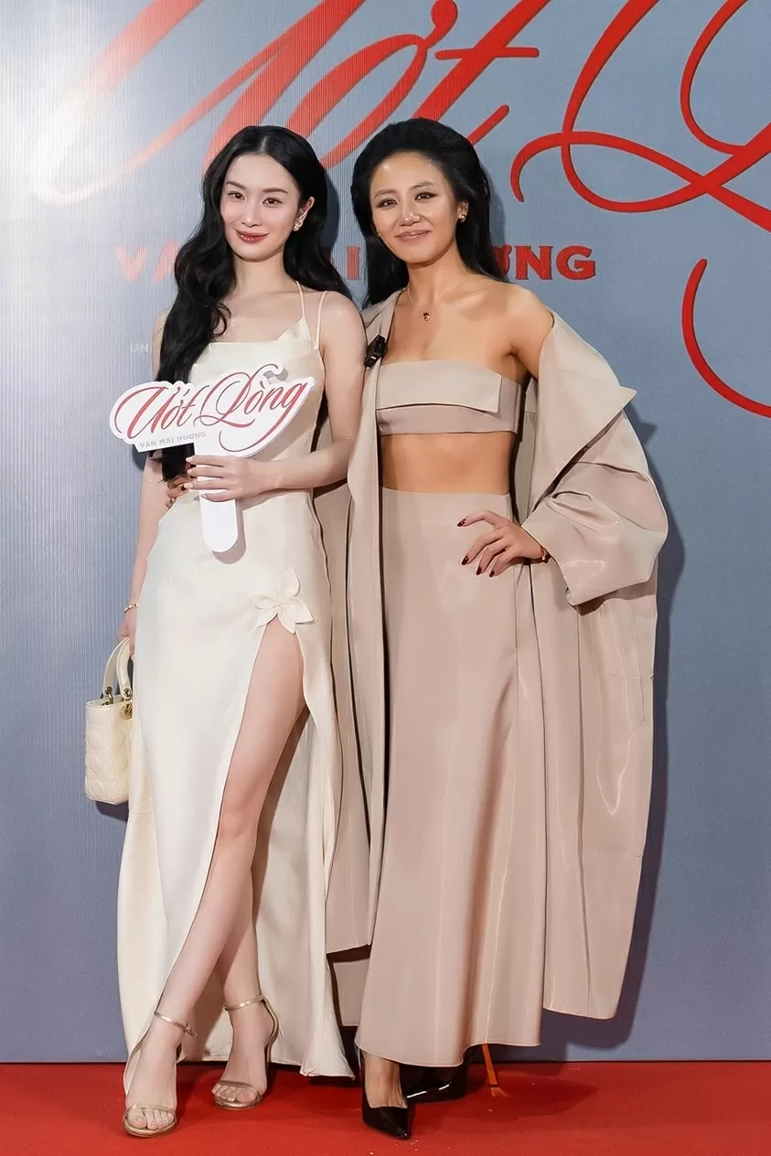 Đạo diễn Trấn Thành và dàn nghệ sĩ trên thảm đỏ chúc mừng ca sĩ Văn Mai Hương ra mắt MV mới