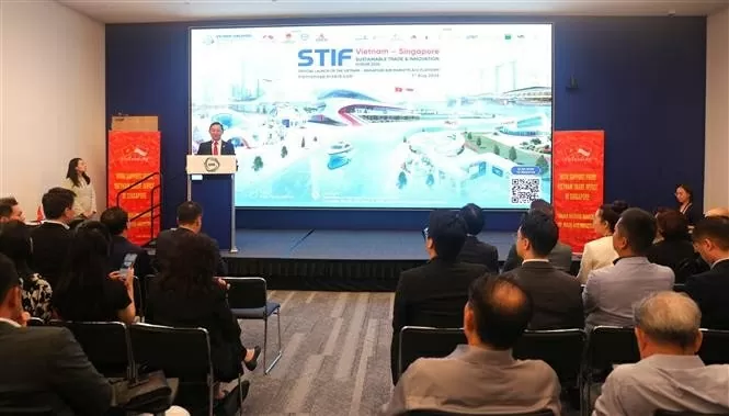 A view of the Vietnam &ndash; Singapore Sustainable Trade and Innovation Forum (STIF Vietnam - Singapore) at the Singapore Manufacturing Federation (SMF) headquarters on August 1, 2025. (Photo: VNA)