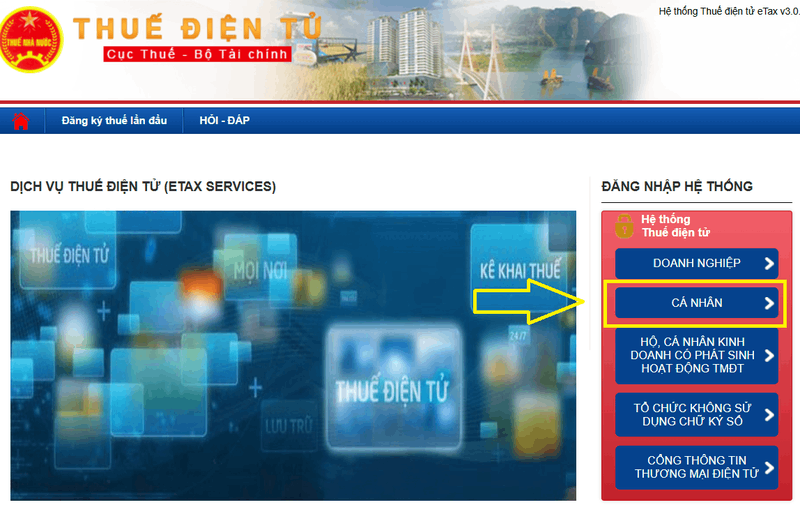 Truy cập vào website chính thức của Tổng cục Thuế. 