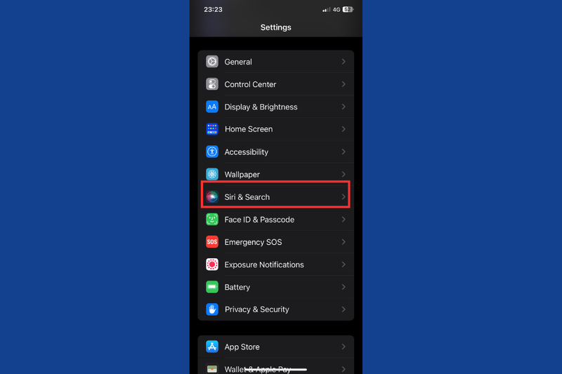 Vào mục “Siri & Tìm kiếm”