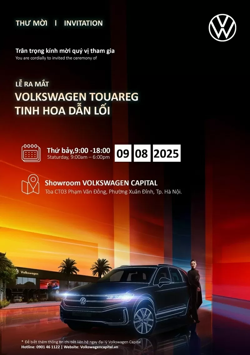 Thư mời ra mắt Volkswagen Touareg 2025 tại TP. Hà Nội