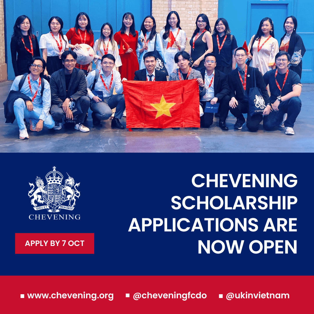 Học bổng Chính phủ Anh Chevening khóa 2026-2027 chính thức mở đơn Học bổng Chính phủ Anh Chevening khóa 2026-2027 chính thức mở đơn