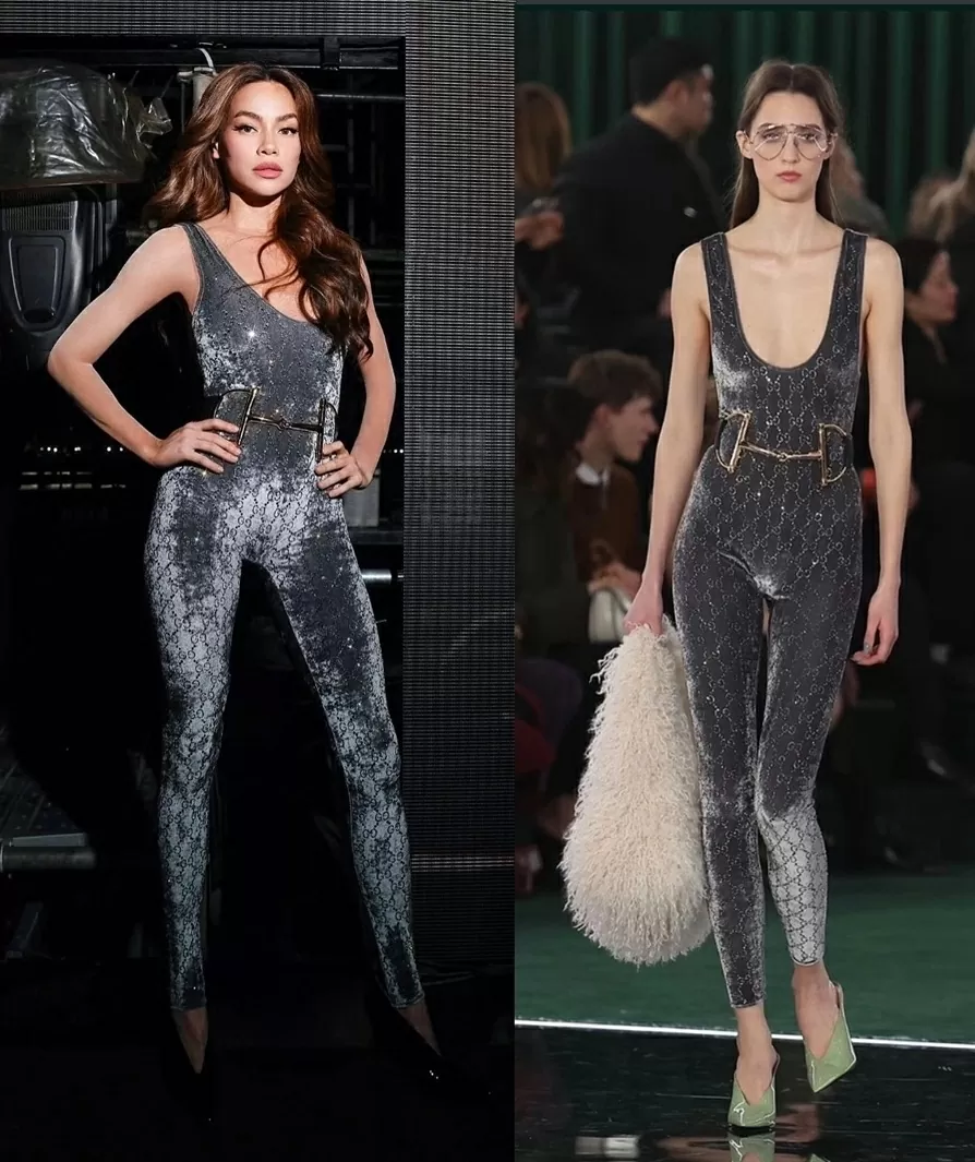 Ca sĩ Hồ Ngọc Hà diện thời trang Gucci đẹp không kém mẫu hãng trên sàn diễn