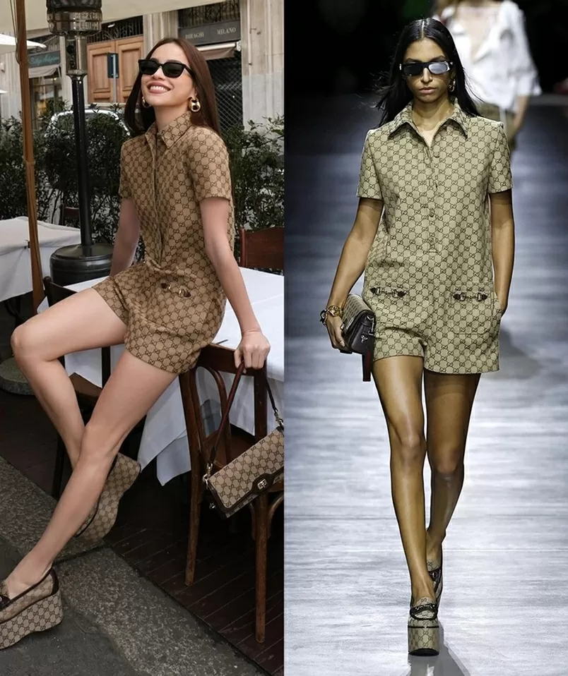 Ca sĩ Hồ Ngọc Hà diện thời trang Gucci đẹp không kém mẫu hãng trên sàn diễn