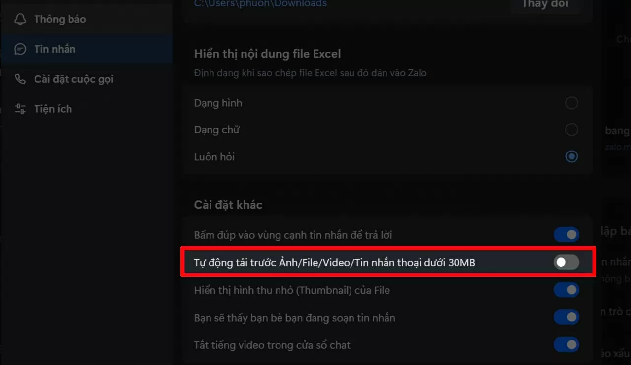 Tìm mục Tự động tải trước File dưới 30Mb Tìm mục Tự động tải trước File dưới 30Mb