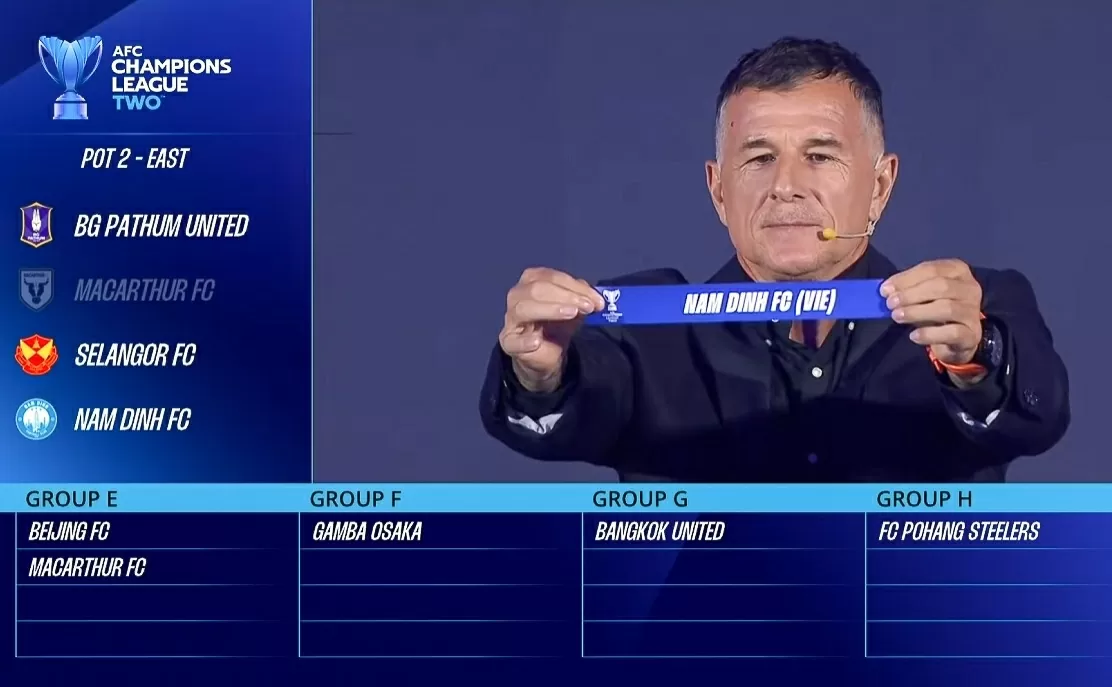 Xác định bảng đấu của CLB CAHN và Nam Định ở AFC Champions League Two