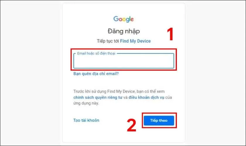 Đăng nhập Gmail đã dùng trên điện thoại Samsung