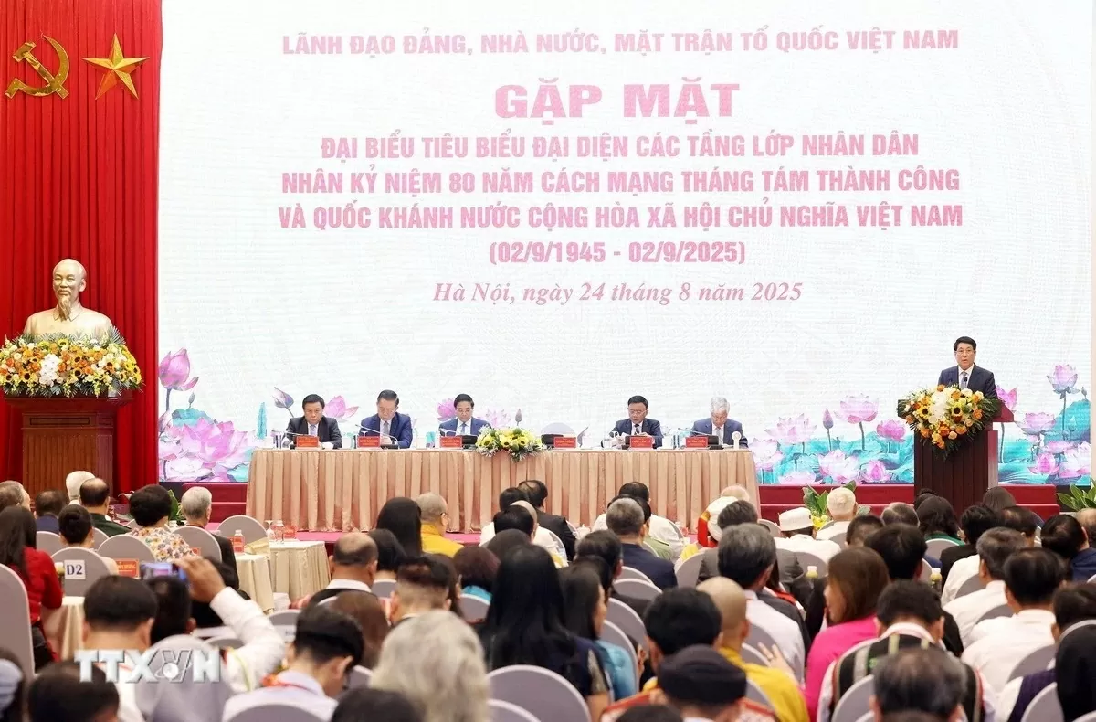 Chủ tịch nước Lương Cường phát biểu. (Ảnh: Lâm Khánh/TTXVN) Chủ tịch nước Lương Cường phát biểu. (Ảnh: Lâm Khánh/TTXVN)