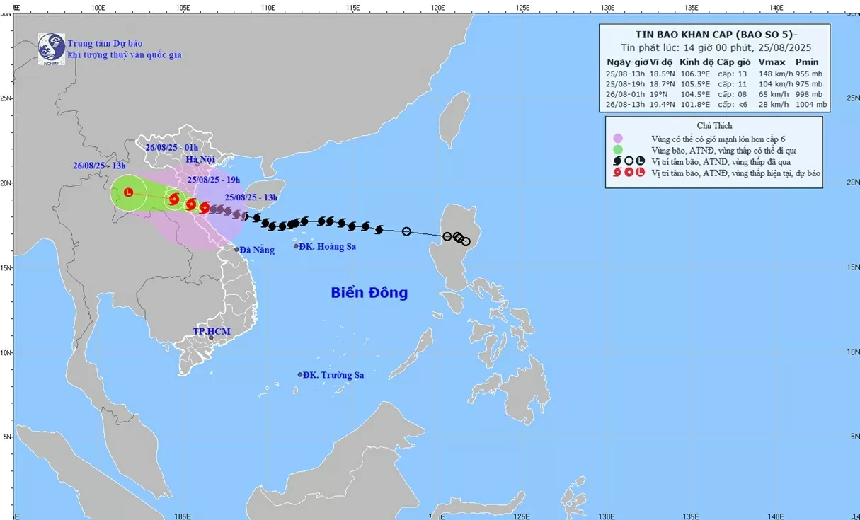 Cấm tất cả phương tiện giao thông đường bộ đi vào vùng tâm bão số 5 Cấm tất cả phương tiện giao thông đường bộ đi vào vùng tâm bão số 5