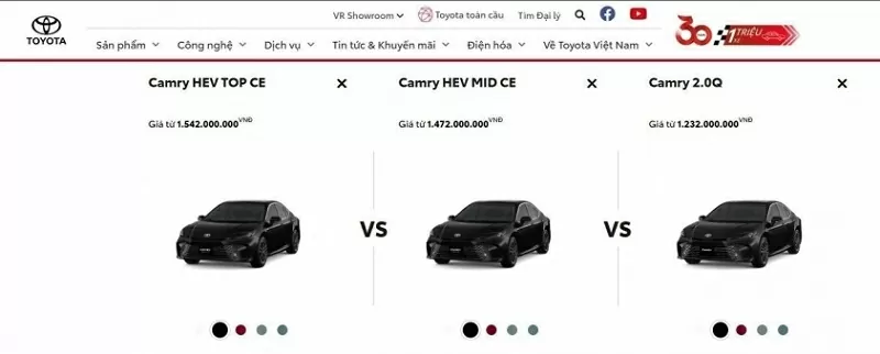Giá xe Toyota Camry mới