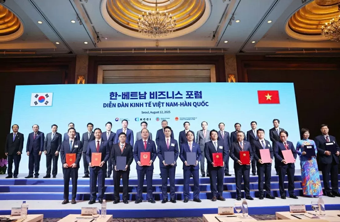 Đồng chí Vương Quốc Tuấn, Ủy viên dự khuyết Ban Chấp hành Trung ương Đảng, Phó Bí thư Tỉnh ủy, Chủ tịch UBND tỉnh Bắc Ninh tham dự Diễn đàn Kinh tế Việt Nam - Hàn Quốc với chủ đề “Hợp tác phát triển chuỗi sản xuất trong kỷ nguyên mới”. (Nguồn: Bacninh.gov