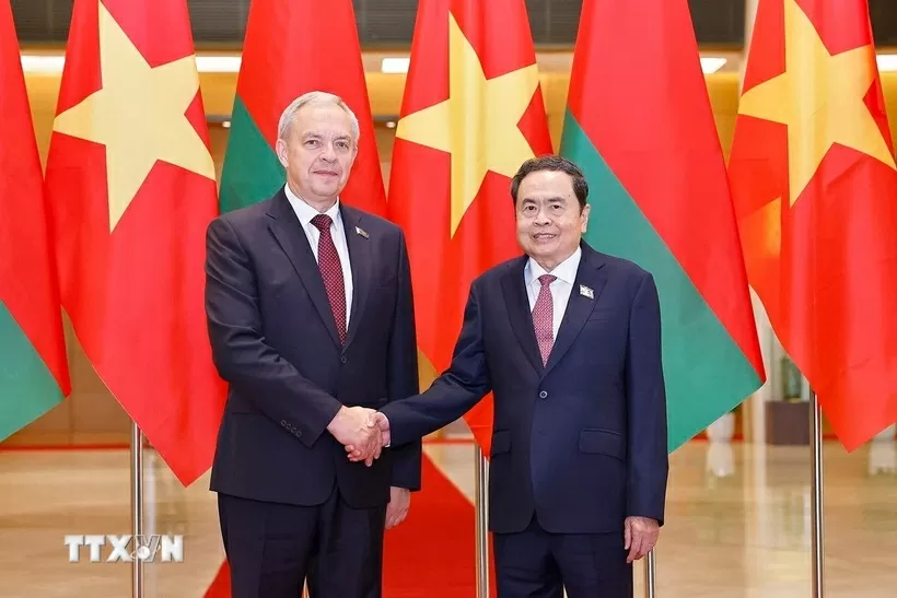 Chủ tịch Quốc hội Trần Thanh Mẫn tiếp Chủ tịch Hạ viện Belarus Igor Sergeenko.