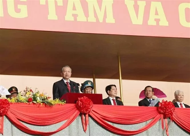 Party General Secretary To Lam delivers the address at the ceremony celebrating the 80th anniversary of August Revolution and National Day in Hanoi on September 2. (Photo: VNA)