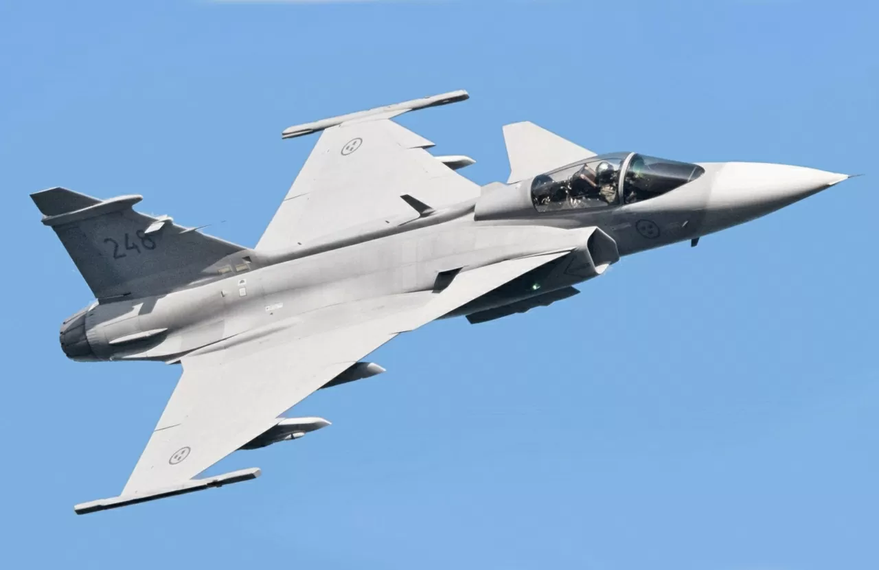 máy bay tiêm kích JAS-39 Gripen. (Nguồn: Wikipedia)