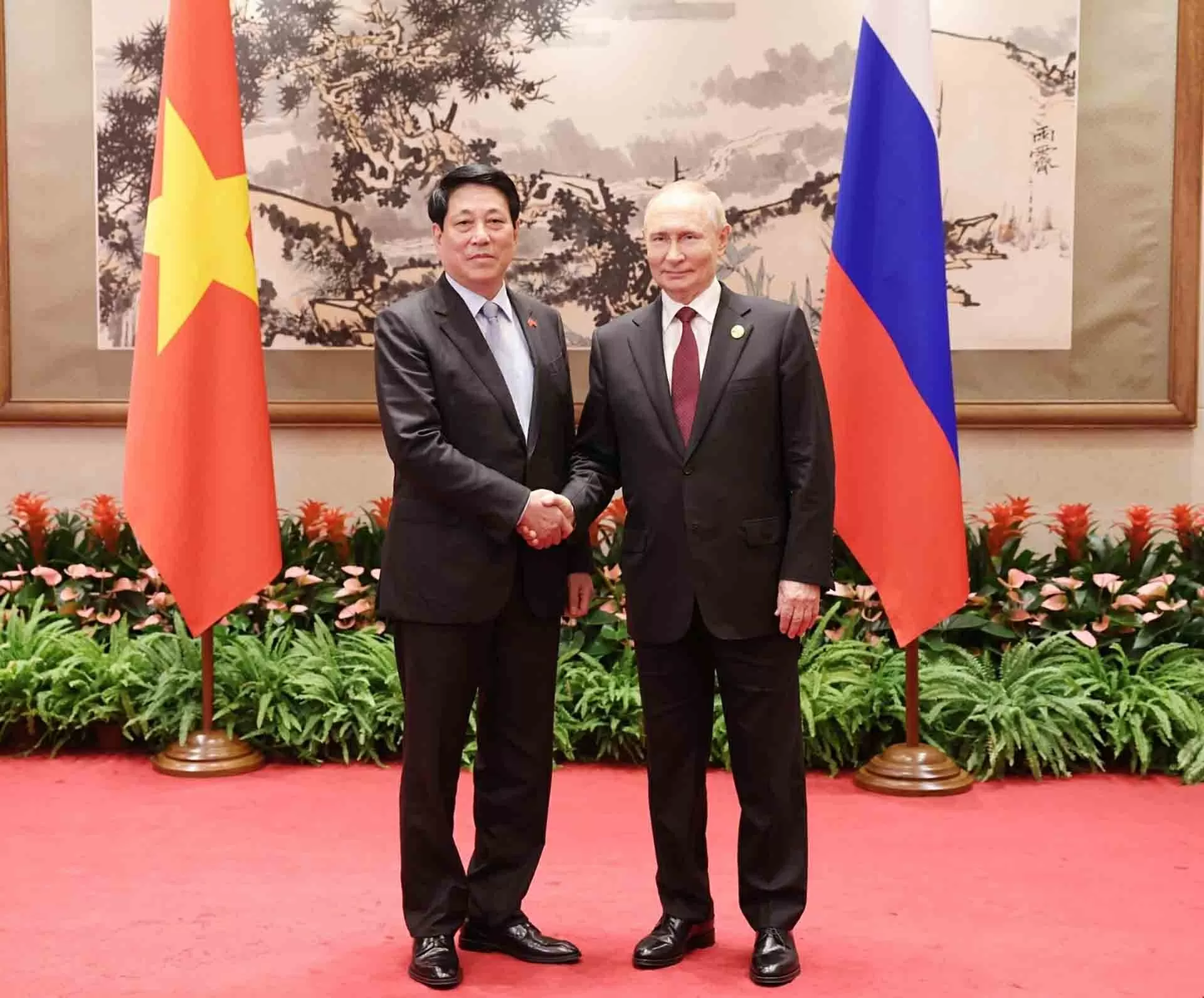 Chủ tịch nước Lương Cường hội kiến Tổng thống Nga Vladimir Putin. (Nguồn: TTXVN) Chủ tịch nước Lương Cường hội kiến Tổng thống Nga Vladimir Putin. (Nguồn: TTXVN)
