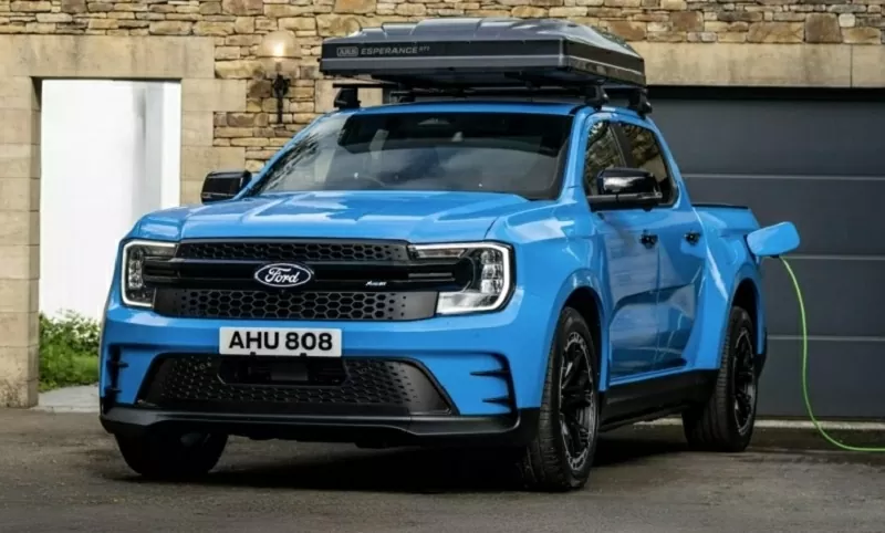 Mẫu b&aacute;n tải thể thao sạc điện Ford Ranger MS-RT PHEV nổi bật với diện mạo mạnh mẽ.