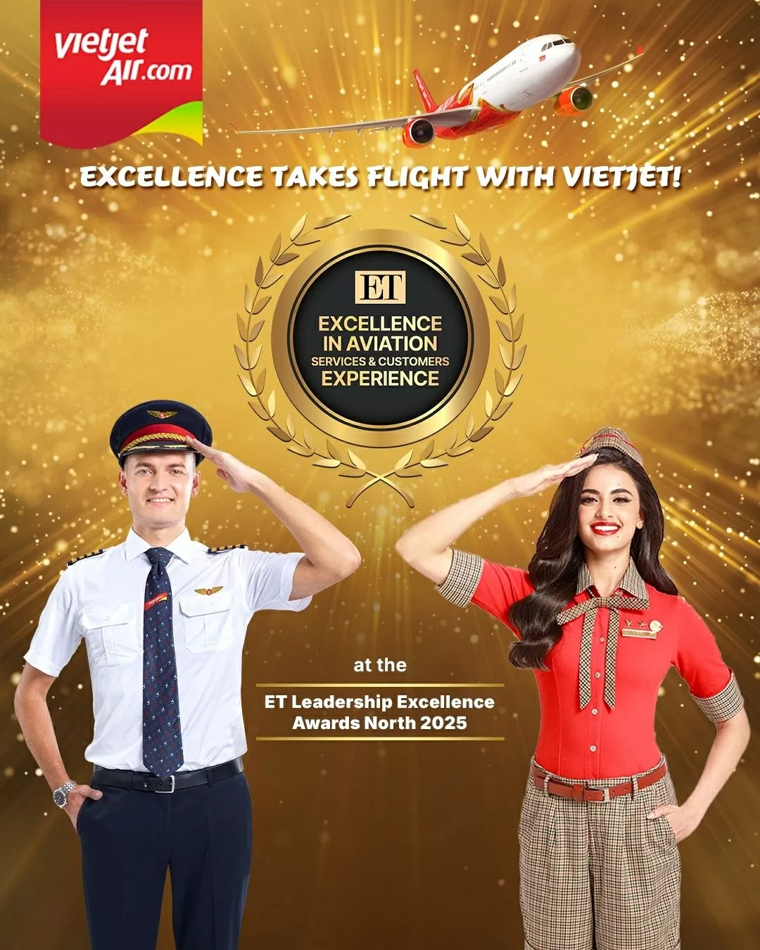Chinh phục thị trường Ấn Độ, Vietjet nhận giải thưởng 'Xuất sắc về dịch vụ Hàng không và Trải nghiệm khách hàng' Chinh phục thị trường Ấn Độ, Vietjet nhận giải thưởng 'Xuất sắc về dịch vụ Hàng không và Trải nghiệm khách hàng'