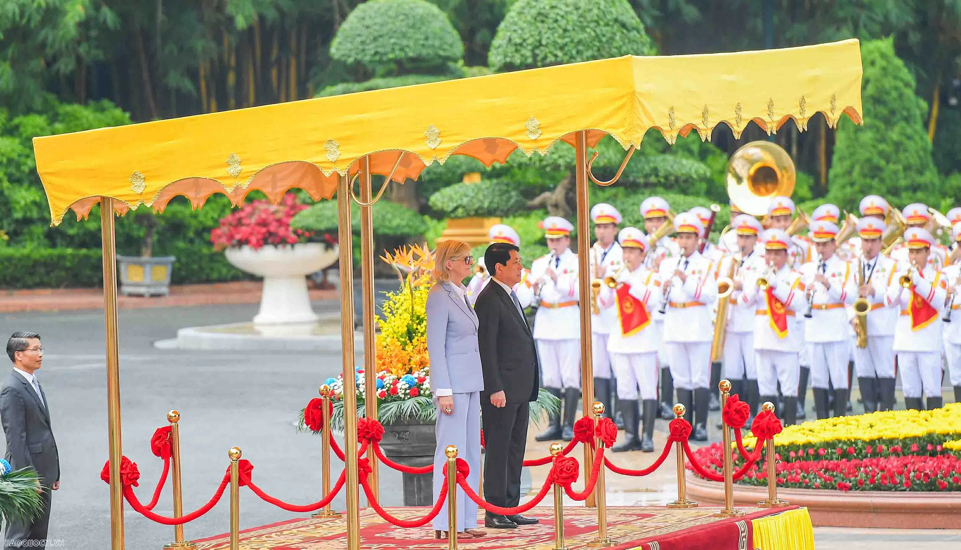 Chủ tịch nước Lương Cường và Phu nhân chủ trì lễ đón chính thức Toàn quyền Australia và Phu quân