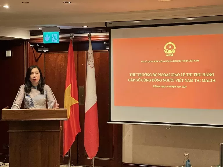 Thứ trưởng Bộ Ngoại giao Lê Thị Thu Hằng đánh giá cao nỗ lực và tinh thần trách nhiệm của cộng đồng người Việt tại Malta Thứ trưởng Lê Thị Thu Hằng đánh giá cao nỗ lực và tinh thần trách nhiệm của cộng đồng người Việt tại Malta
