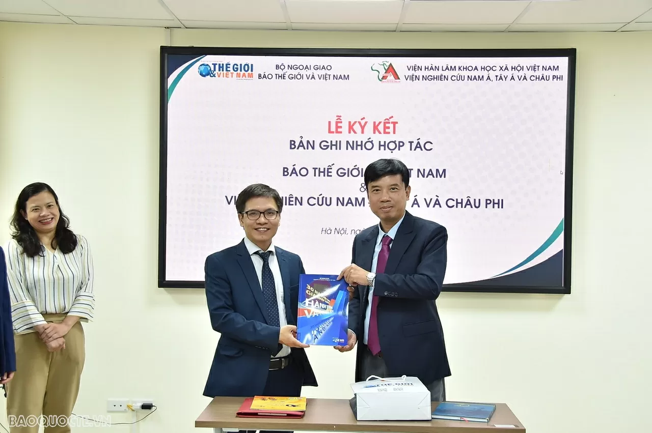 báo tgvn ký mou với viện nam á, tây á, châu phi