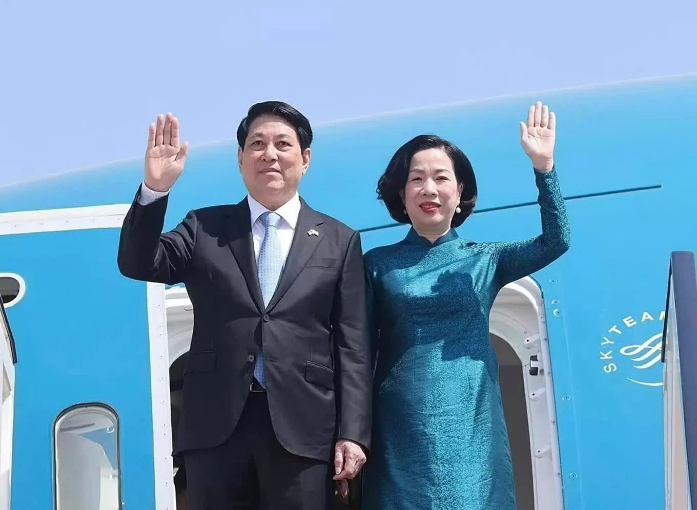 Chủ tịch nước Lương Cường và Phu nhân. (Nguồn: TTXVN)