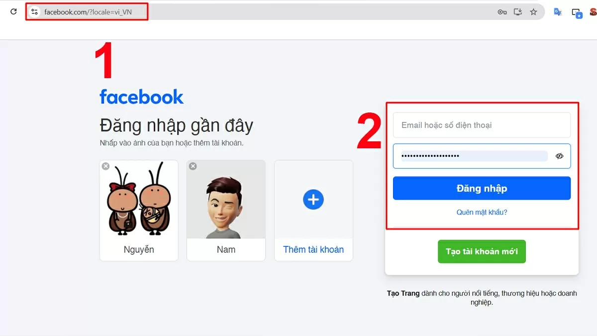 Đăng nhập Facebook. Đăng nhập Facebook.