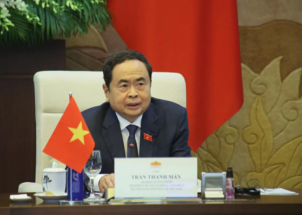 Chủ tịch Quốc hội Trần Thanh Mẫn phát biểu khai mạc Phiên họp. (Ảnh: Thành Long)