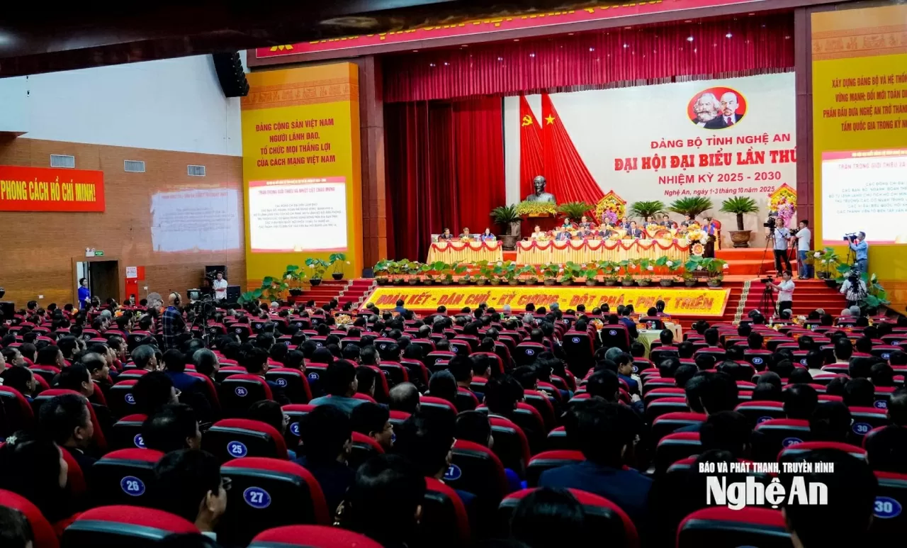 Khai mạc trọng thể Đại hội đại biểu Đảng bộ tỉnh Nghệ An lần thứ XX, nhiệm kỳ 2025-2030 Khai mạc trọng thể Đại hội đại biểu Đảng bộ tỉnh Nghệ An lần thứ XX, nhiệm kỳ 2025-2030