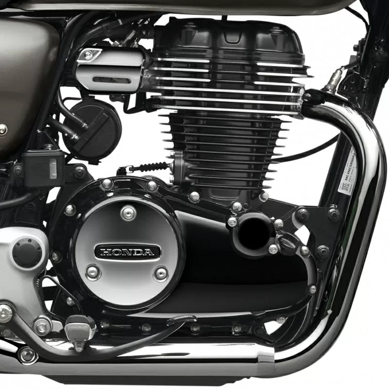 Điểm nhấn đầu tiên trên Honda CB350 H'ness 2025 đến từ khối động cơ đặt thẳng đứng. Điểm nhấn đầu tiên trên Honda CB350 H'ness 2025 đến từ khối động cơ đặt thẳng đứng.
